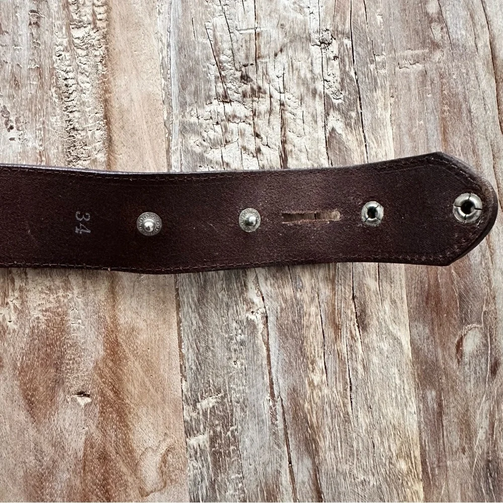 Tony Lama Silver Brown Cross Belt Indian Head Coins SZ 34 Americana Heritage